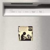 Zingend naaiende dame  sprookje gedicht magneet (Insitu (Vaatwasser))