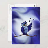 zingend Owl Briefkaart (Voorkant / Achterkant)