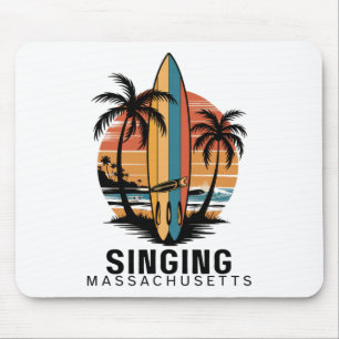 Zingend strand Machusetts surfen surfer Muismat