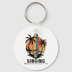 Zingend strand Machusetts surfen surfer Sleutelhanger