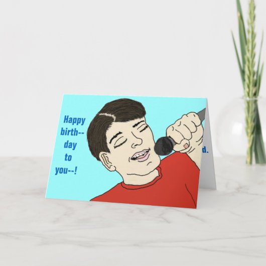 Zingend verjaardagslied kaart (Voorkant)