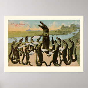 Zingende Alligators Print
