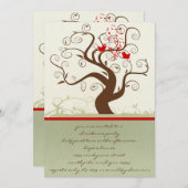 Zingende Bird Wood Grain Tree Kerstdiner Kaart (Voorkant / Achterkant)