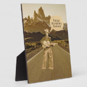  zingende cowboy Birthday Tabletop Fotoplaat (Zijkant)