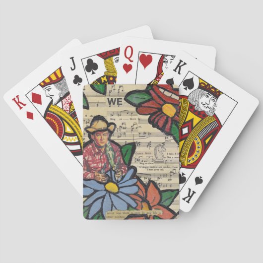 Zingende cowboy speelkaarten (Achterkant)