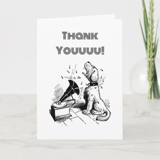 Zingende Dog Dank u, Aangepaste Groet, Kute Card Bedankkaart (Voorkant)