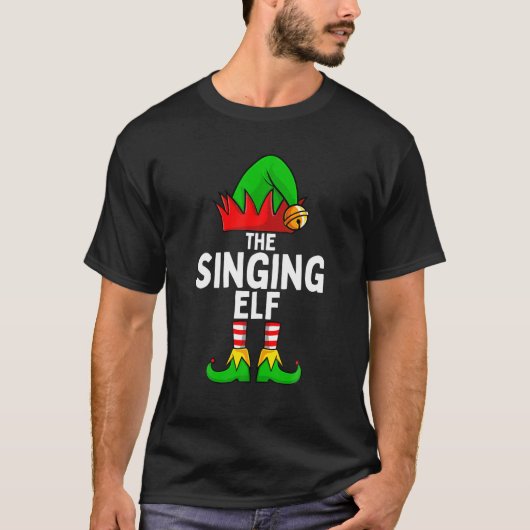 Zingende Elf Matching Family Kerstmis T-shirt (Voorkant)
