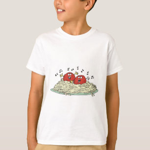 zingende gehaktballen op spaghetti t-shirt