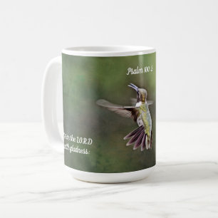 Zingende Hummingbird Scripture Mok Cup Psalm 100:2