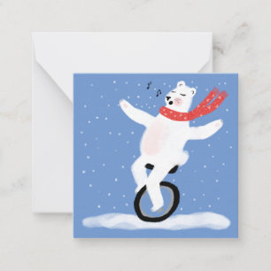 Zingende IJsbeer Kerstkaart Personaliseer het! Notitiekaartje