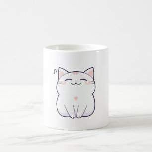 Zingende Kat met Muzieknoot Kawaii-ontwerp Koffiemok