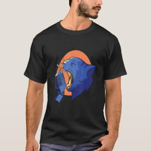 Zingende Kat Zingend Concert Zanger Kat Muziek T-shirt