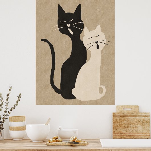 Zingende katten poster (Keuken)