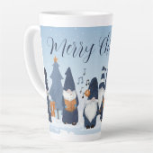Zingende kerstkabouters latte mok (Linkerhoek)