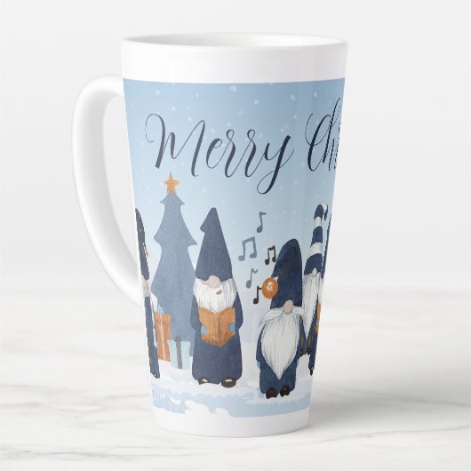 Zingende kerstkabouters latte mok (Linkerhoek)