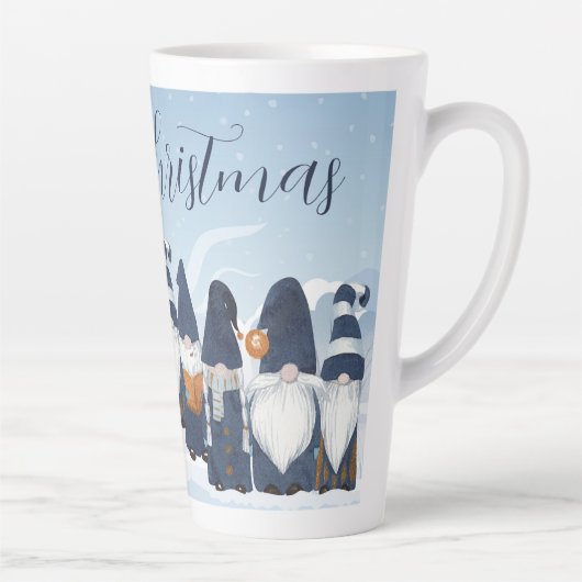 Zingende kerstkabouters latte mok (Rechts)