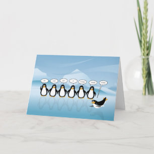 Zingende Kerstmis en nieuwjaarskaart pinguïn Feestdagen Kaart