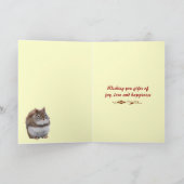 Zingende kerstmis feestdagen kaart (Binnen)