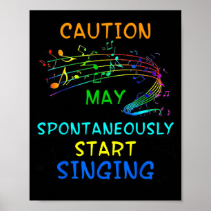 Zingende Muziek Liefhebber T Shirt Cadeau - Waarsc Poster