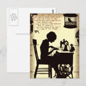 Zingende naaidame Fairy Poem Briefkaart (Voorkant / Achterkant)