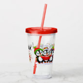 Zingende pinguïns acryl drinkbeker (Achterkant)