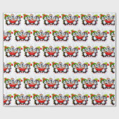 Zingende pinguïns cadeaupapier (Vlak)