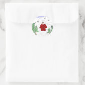 Zingende Sneeuwman Ronde Sticker (Tas)