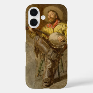 Zingende Spaanse Cowboy met banjo spelend trailson iPhone 16 Hoesje