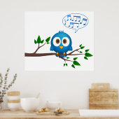 Zingende vogel poster (Keuken)