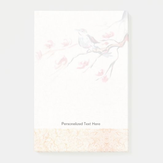 Zingende vogelachtergrond post-it® notes (Voorkant)