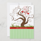 Zingende Vogelboom wervelen Kerstmis Party uitnodi Kaart (Achterkant)