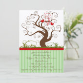 Zingende Vogelboom wervelen Kerstmis Party uitnodi Kaart (Staand voorkant)