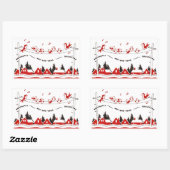 Zingende vogelkerst rechthoekige sticker (Vel)