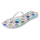 Zingende vogels en Mandala Folk Art Cute Pattern Teenslippers (Schuin)