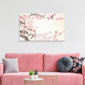 Zingende vogels in het voorjaar canvas afdruk (Insitu (Woonkamer))