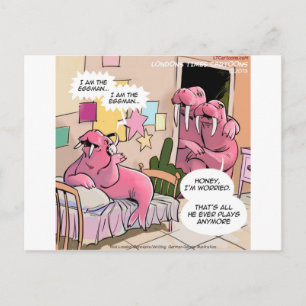 Zingende Walrus Bezorgde Ouders Grappig Briefkaart