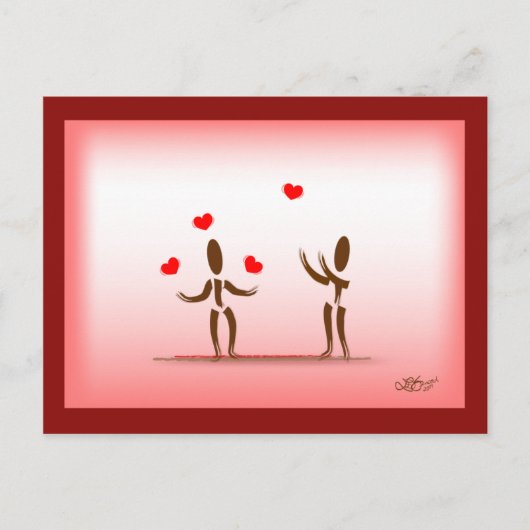 Zinglees~Flottant sur la carte postale d'amour (Devant)