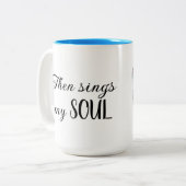 Zingt mijn ziel met bloemen tweekleurige koffiemok (Voorkant links)