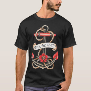 Zinken Of Zwemmen Amerikaanse Traditionele Tatoeag T-shirt