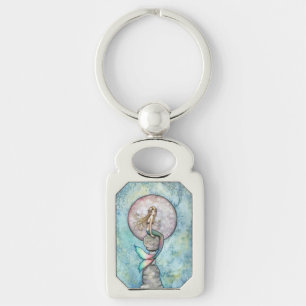 Zinkende Maan Zeemeermin Fantasy Kunst van Molly H Sleutelhanger