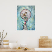 Zinkende Maan Zeemeermin Posterprint Poster (Keuken)