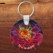 Zinnia Abstract Art Flower Personalized Sleutelhanger (Achterkant)