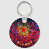 Zinnia Abstract Art Flower Personalized Sleutelhanger (Achterkant)