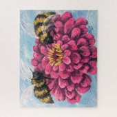 Zinnia and Bees Puzzle Legpuzzel (Verticaal)