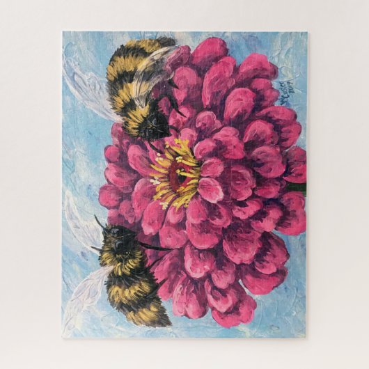 Zinnia and Bees Puzzle Legpuzzel (Verticaal)