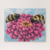 Zinnia and Bees Puzzle Legpuzzel (Horizontaal)