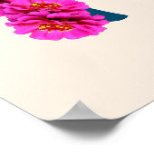 Zinnia Bloemen Monogram Initiaal F Persoonlijk Poster (Hoek)