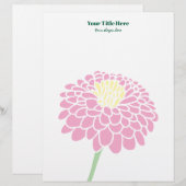 Zinnia bloementekening op maat letterhead ontwerp briefhoofd (Voorkant / Achterkant)