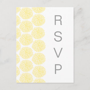 Zinnia Border RSVP Briefkaart, geel Uitnodiging Briefkaart