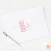 Zinnia Border Wedding Stickers, roze Vierkante Sticker (Envelop)